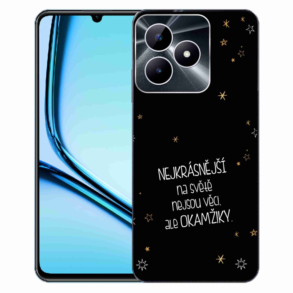 Gélový kryt mmCase na Realme Note 50 - citát 4 čierne pozadie