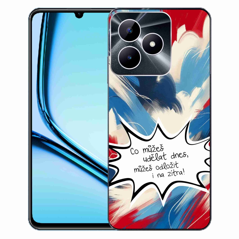 Gélový kryt mmCase na Realme Note 50 - vtipný text 9 biele pozadie