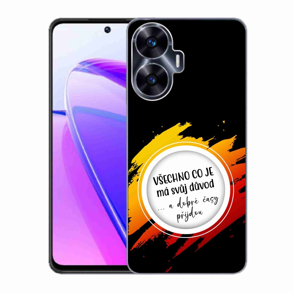 Gélový kryt mmCase na Realme C55 - citát 3 čierne pozadie