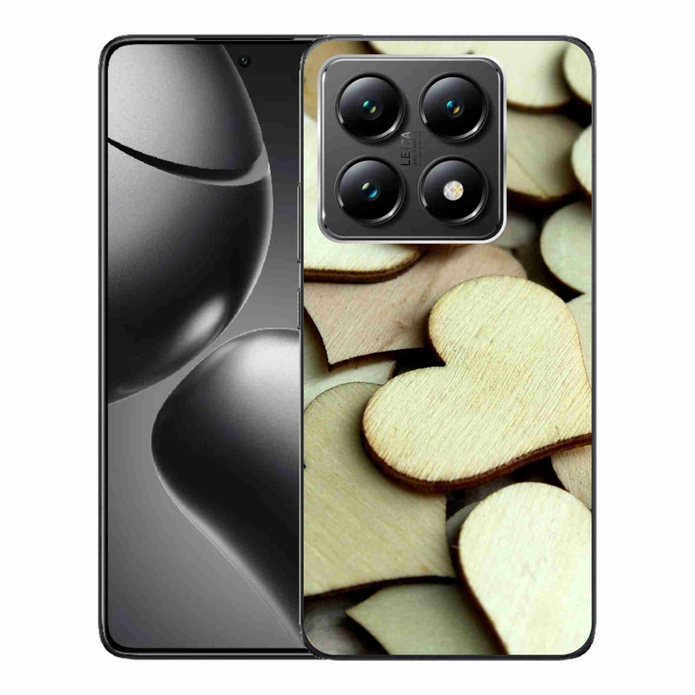 Gélový kryt mmCase na Xiaomi 14T - drevené srdiečka