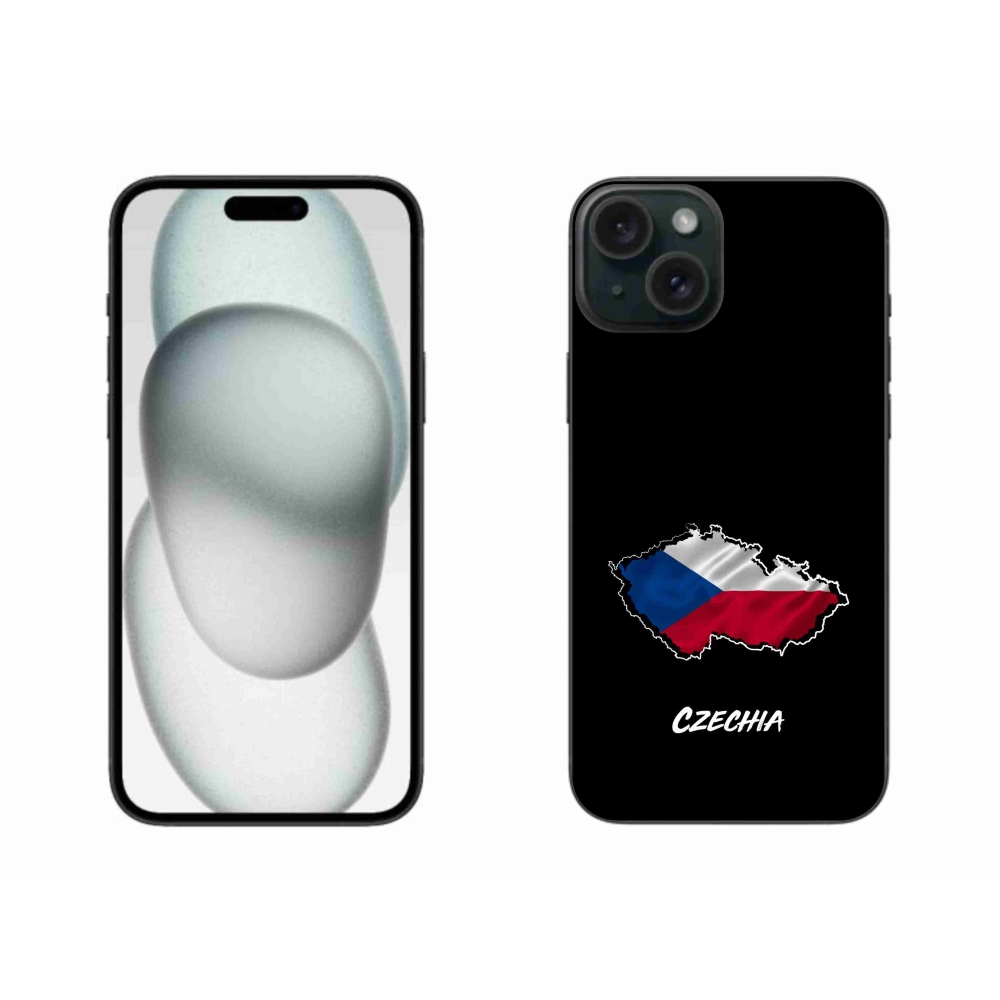 Gélový kryt mmCase na iPhone 15 Plus - Czechia čierne pozadie
