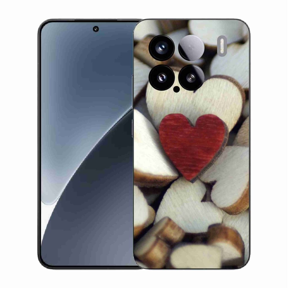 Gélový kryt mmCase na Xiaomi 15 - gravírované červené srdce