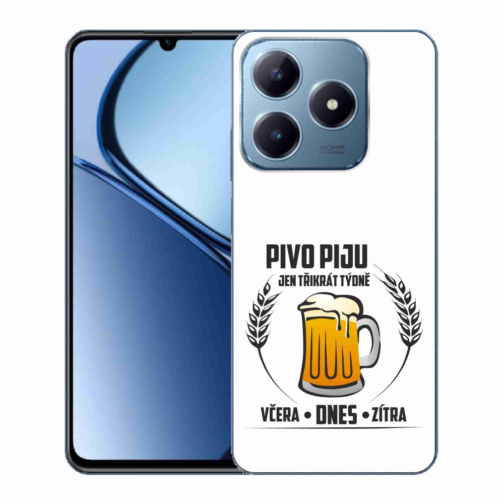 Gélový kryt mmCase na Realme C63 - pivný motív biele pozadie