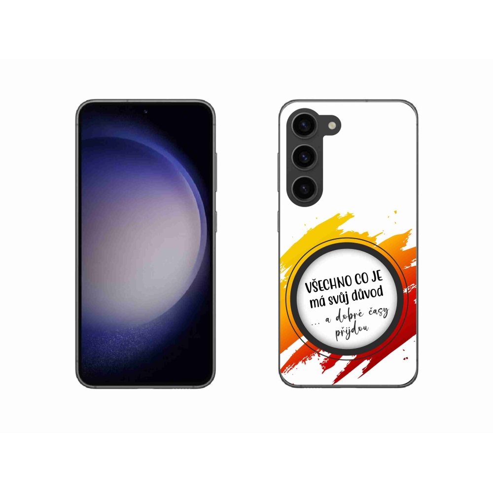 Gélový kryt mmCase na Samsung Galaxy S23 5G - citát 3 biele pozadie