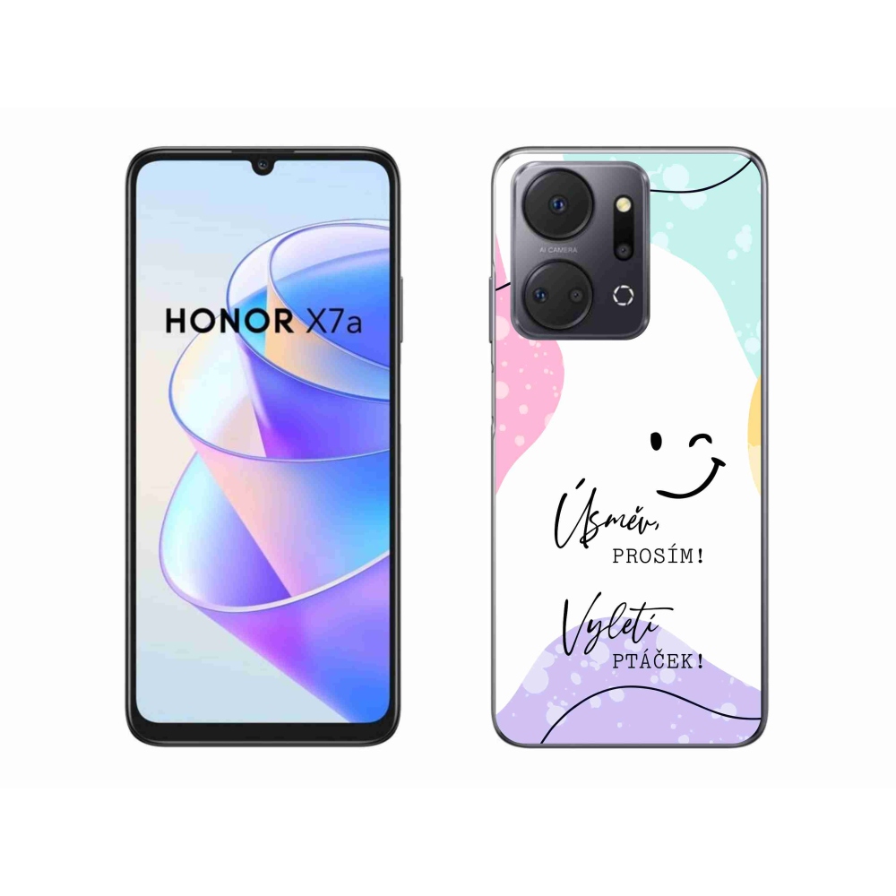 Gélový kryt mmCase na Honor X7a - vtipný text 4 biele pozadie