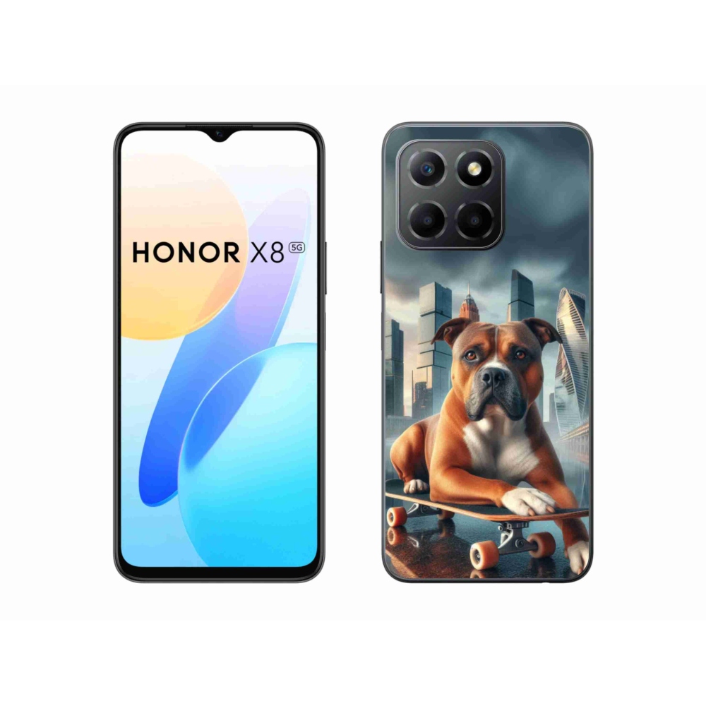 Gélový kryt mmCase na Honor X8 5G/Honor 70 Lite 5G - pes na skateboarde