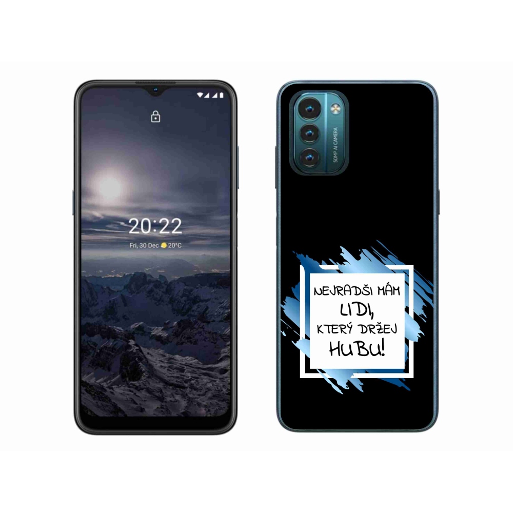 Gélový kryt mmCase na Nokia G11/G21 - vtipný text 7 bieločierne pozadie