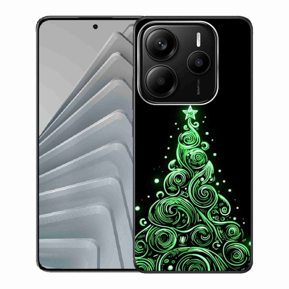 Gélový kryt mmCase na Xiaomi Redmi Note 14 5G - neonový vianočný stromček 3
