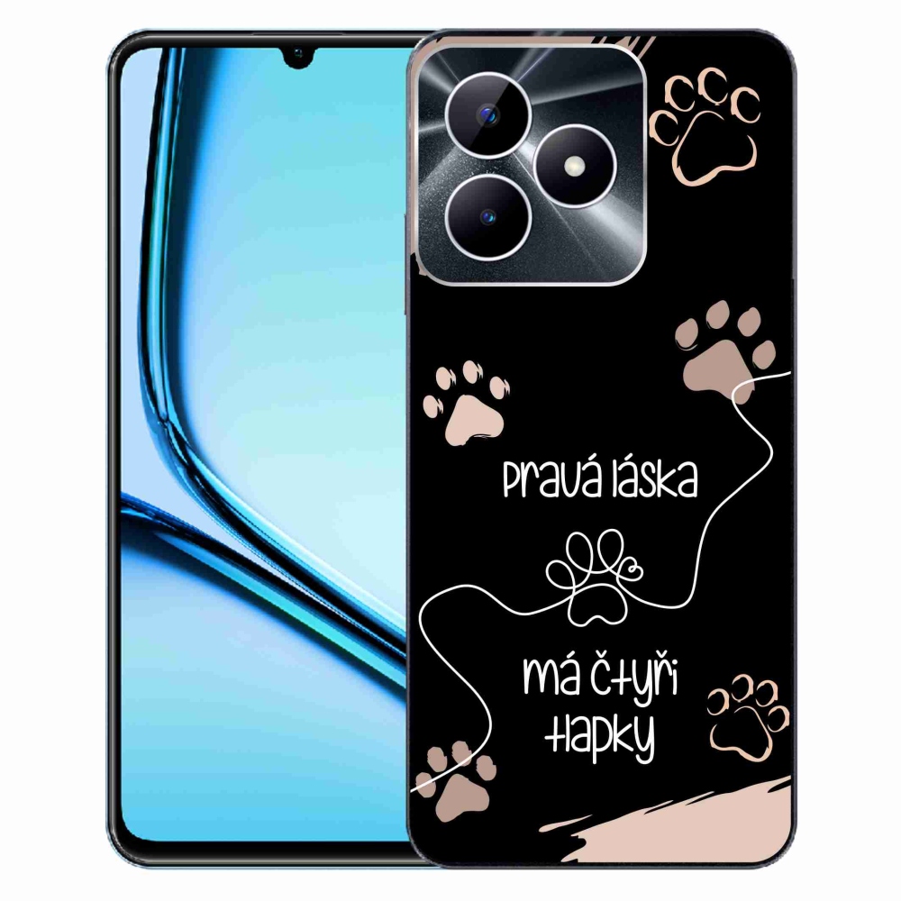 Gélový kryt mmCase na Realme Note 50 - psí motív 1 čierne pozadie