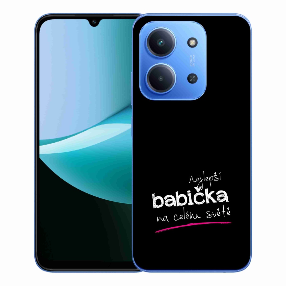 Gélový kryt mmCase na Xiaomi Redmi 15C 4G/5G (173mm) - najlepšia babička 4 čierne pozadie