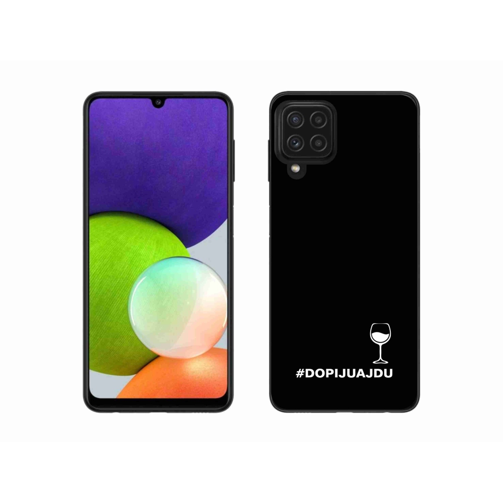 Gélový kryt mmCase na Samsung Galaxy A22 4G - vínny motív čierne pozadie