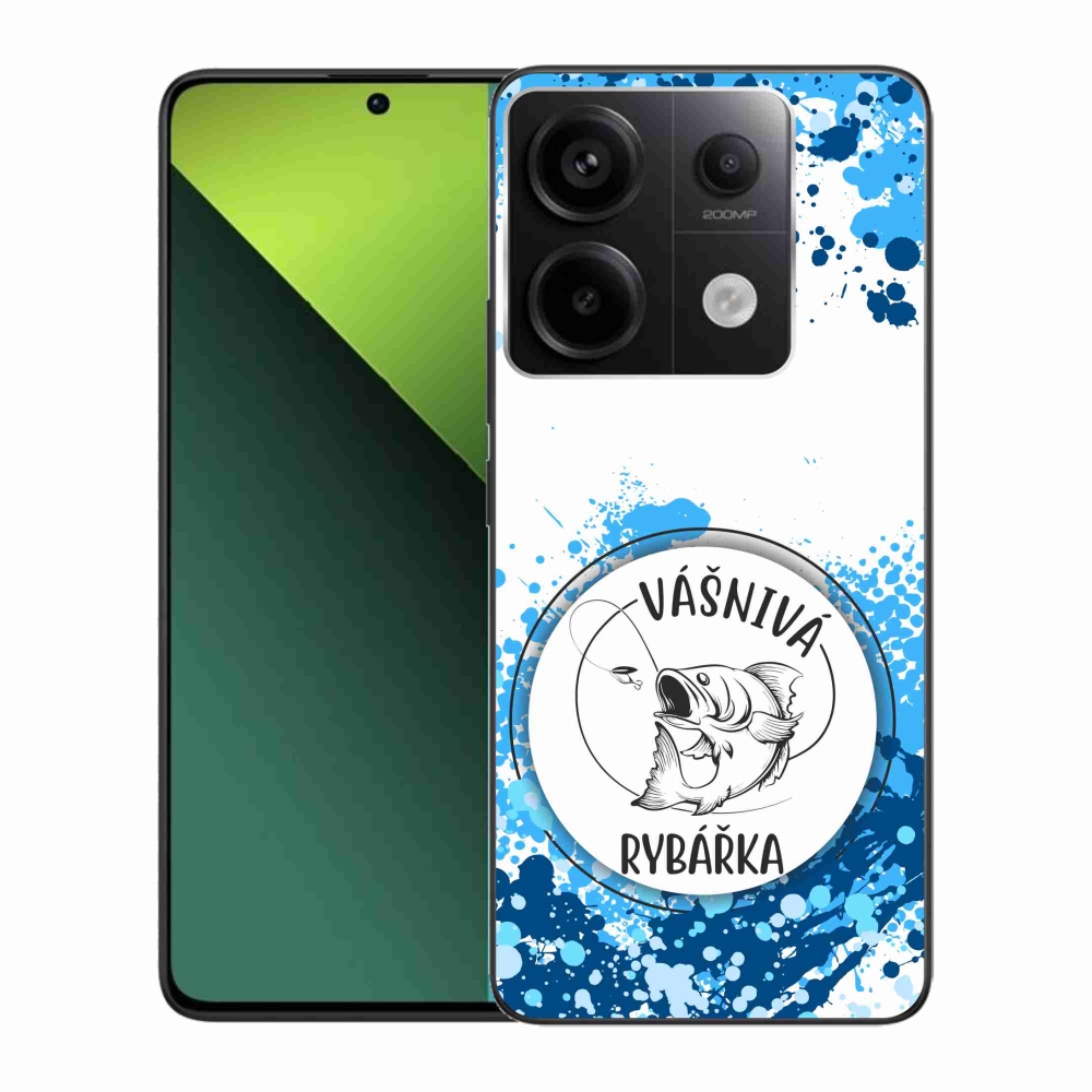 Gélový kryt mmCase na Xiaomi Redmi Note 13 Pro 5G/Poco X6 5G - vášnivá rybárka biele pozadie