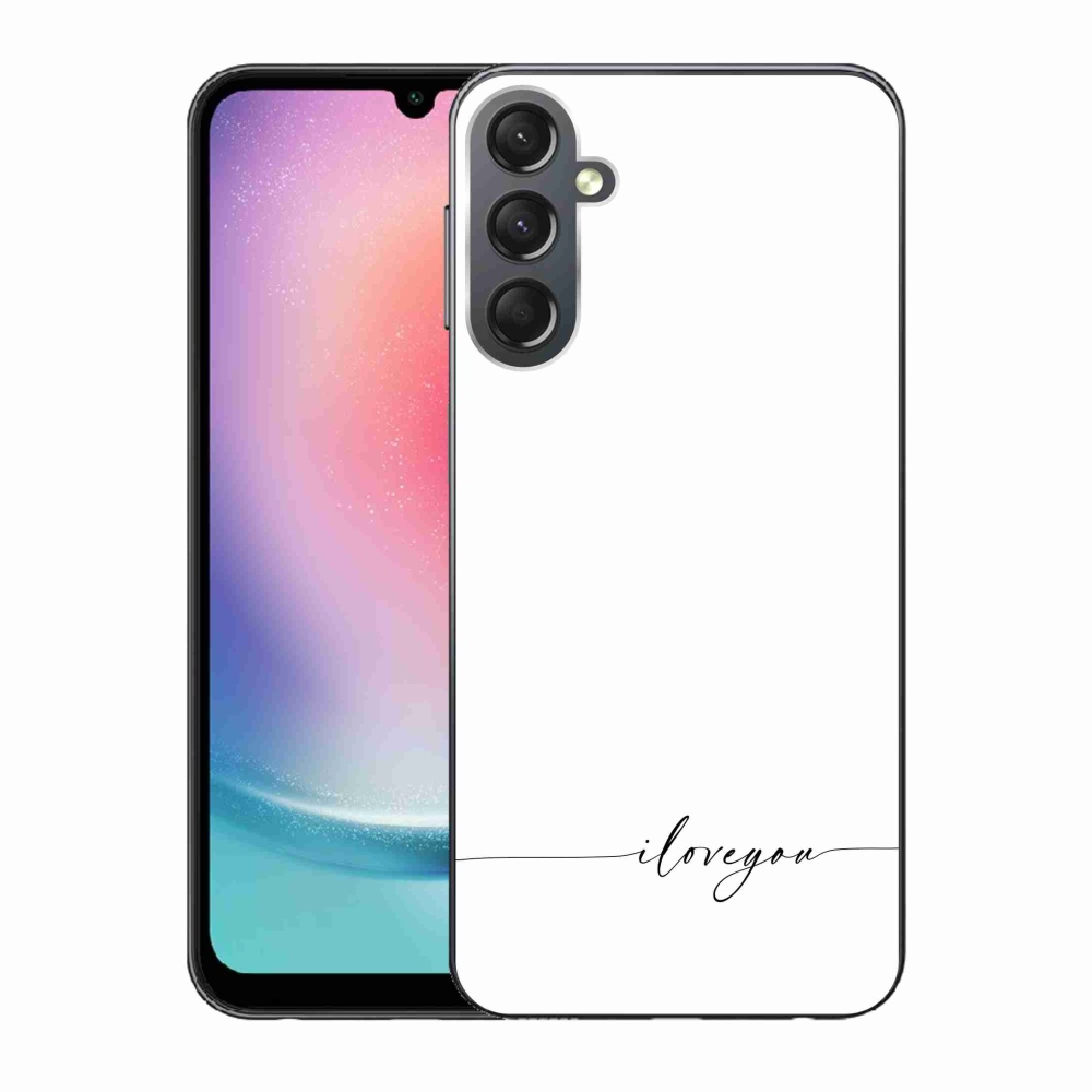 Gélový kryt mmCase na Samsung Galaxy A24 - I love you biele pozadie