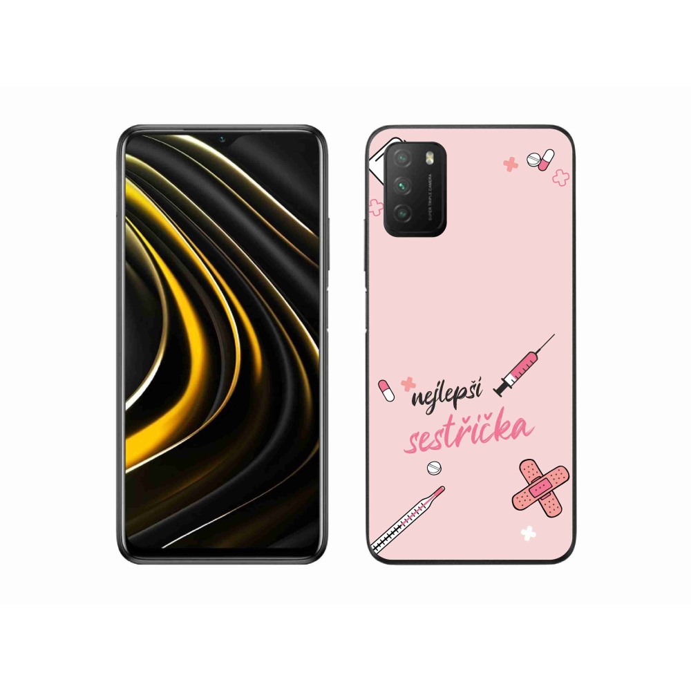 Gélový kryt mmCase na Xiaomi Poco M3 - najlepšia sestrička ružové pozadie