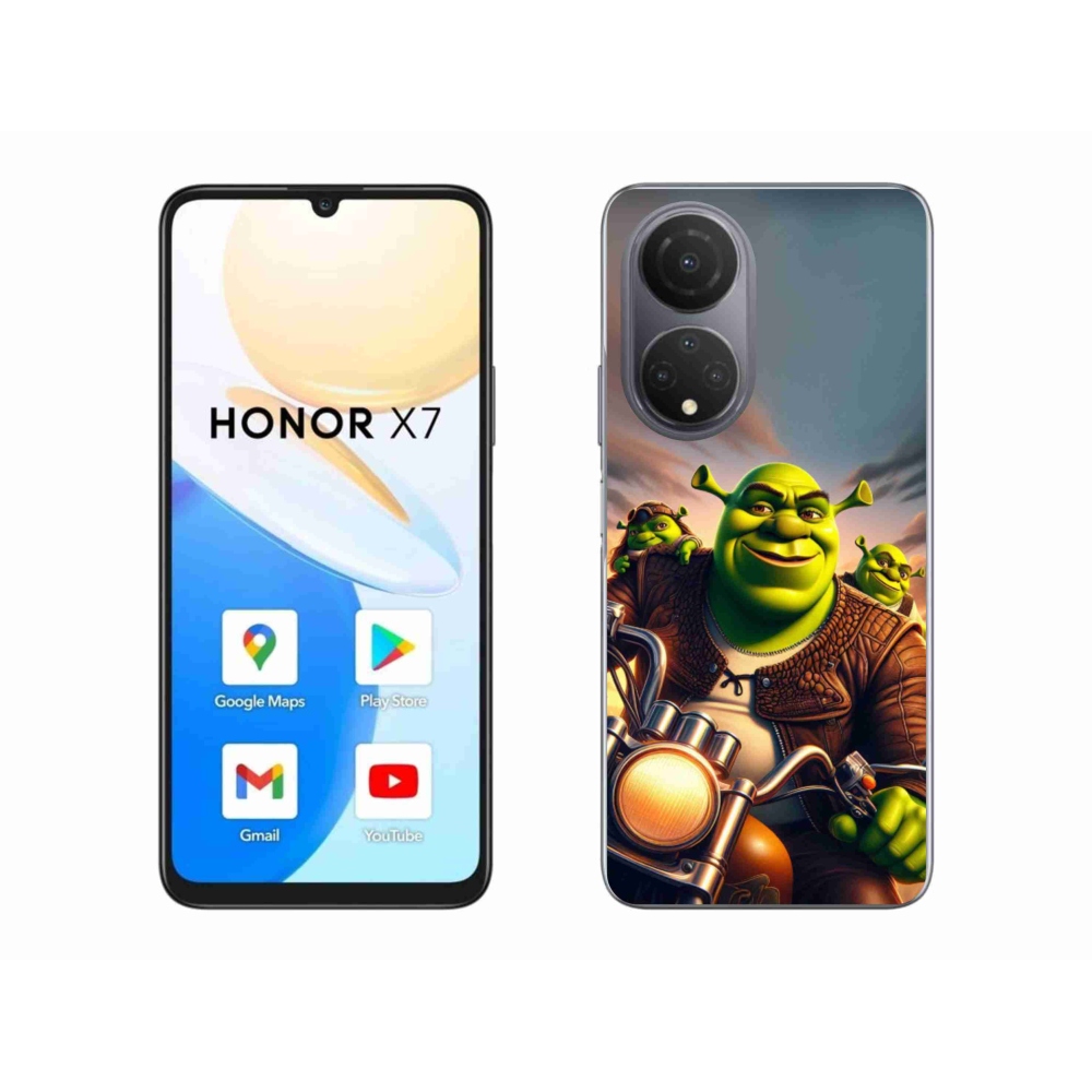 Gélový kryt mmCase na Honor X7 - shrek na motorke