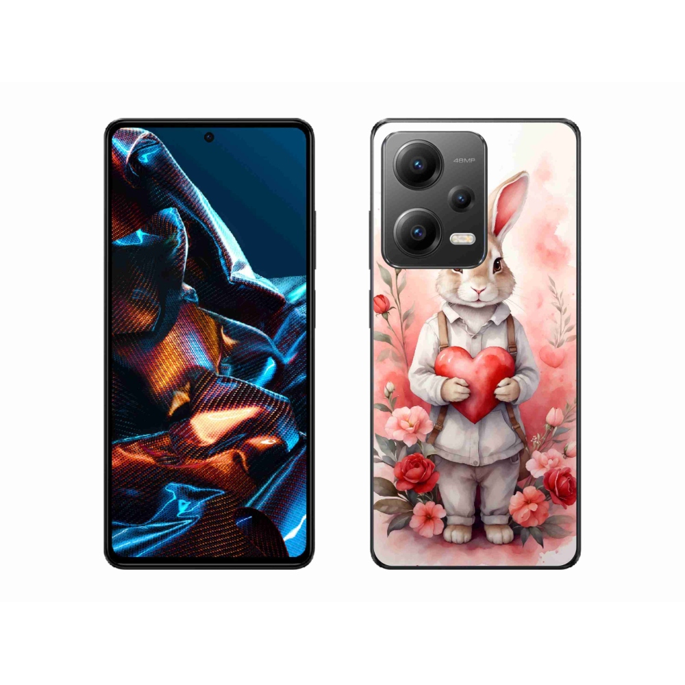 Gélový kryt mmCase na Xiaomi Redmi Note 12 Pro 5G - zajac so srdiečkom