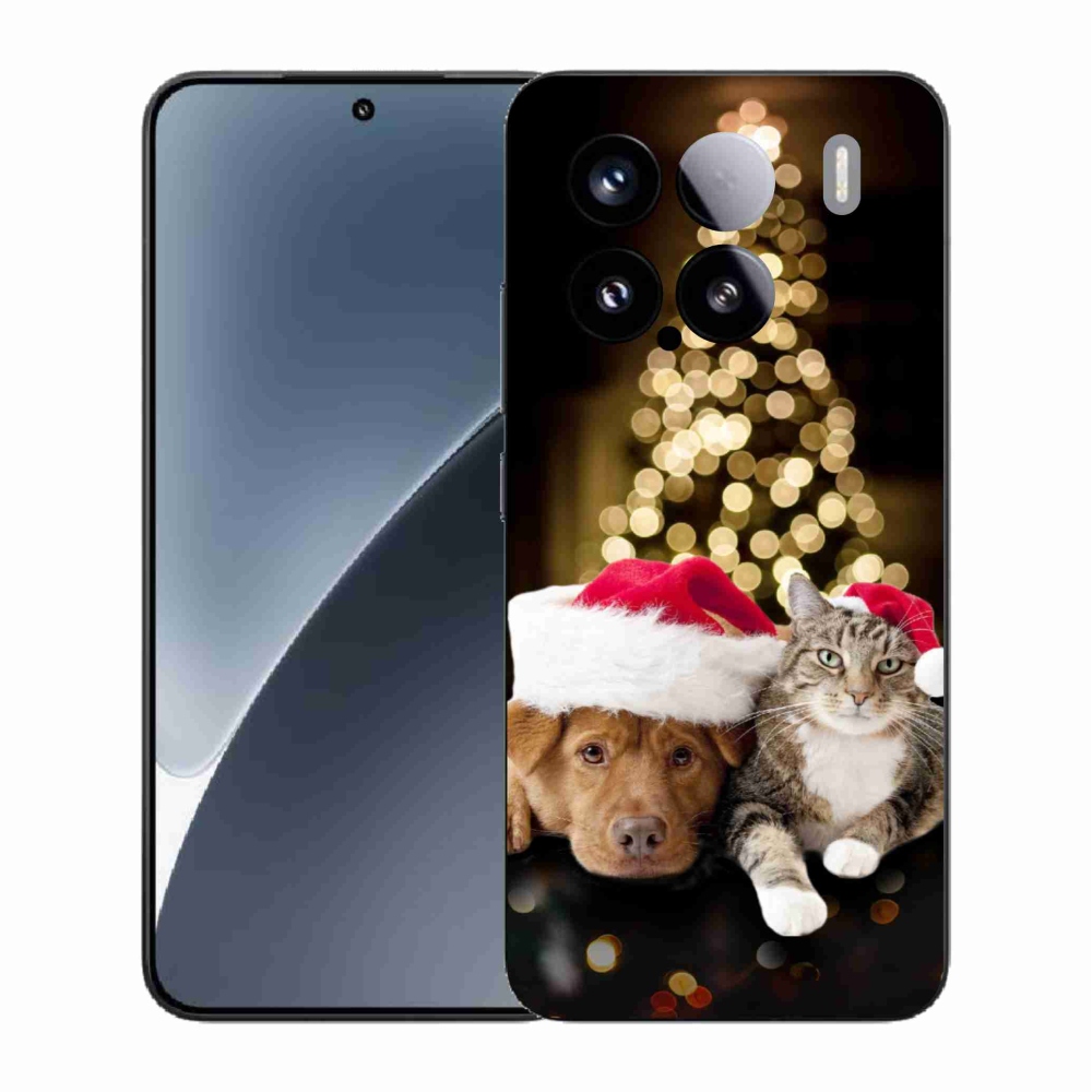 Gélový kryt mmCase na Xiaomi 15 - vianočný pes a mačka