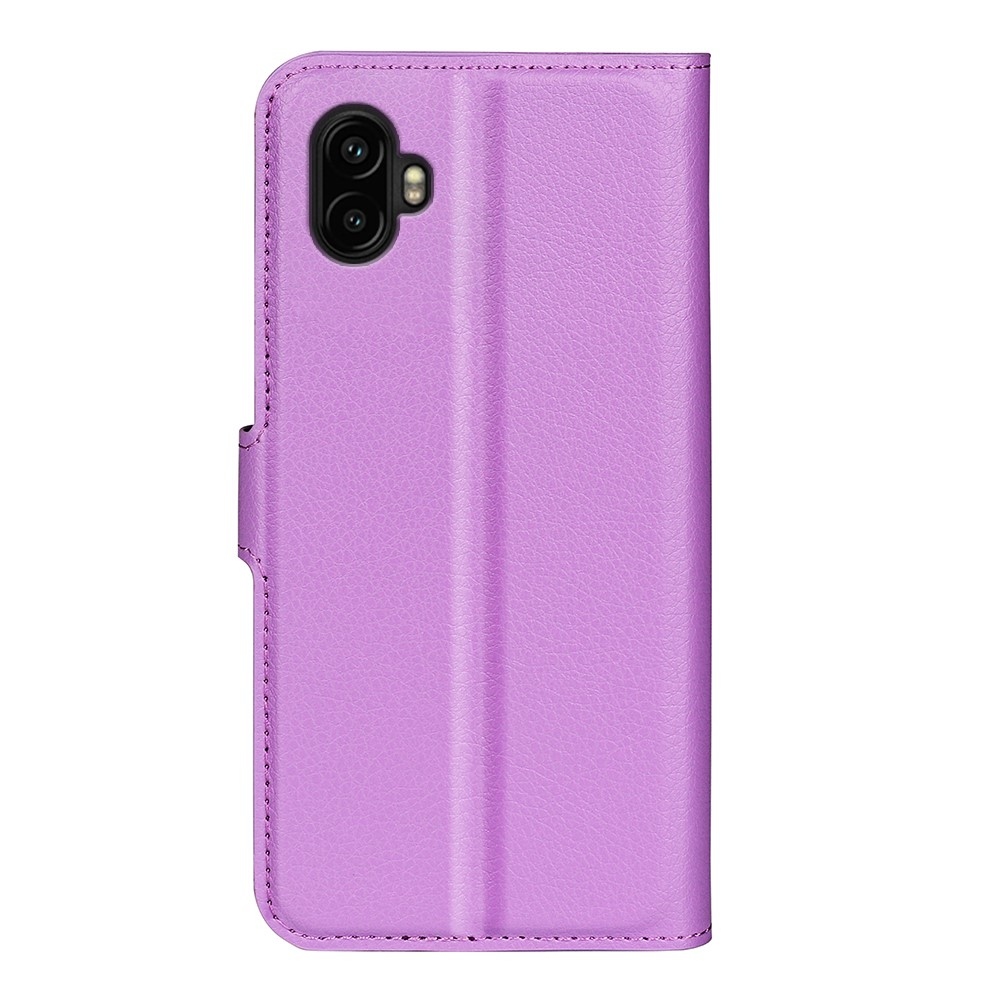 Litchi knižkové púzdro na Samsung Galaxy Xcover 7 Pro - fialové