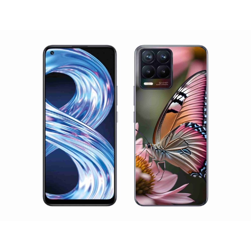 Gélový kryt mmCase na Realme 8 Pro - farebný motýľ