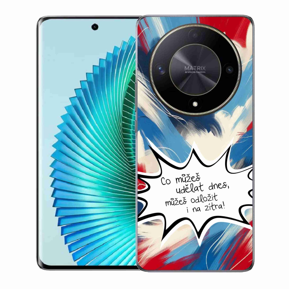 Gélový kryt mmCase na Honor Magic 6 Lite 5G - vtipný text 9 biele pozadie
