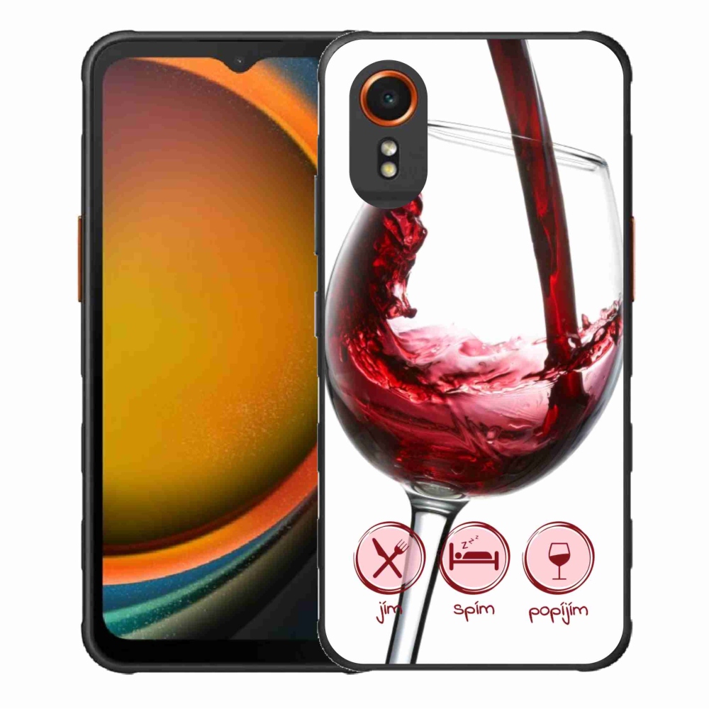 Gélový obal mmCase na Samsung Galaxy Xcover 7 - pohár vína červené
