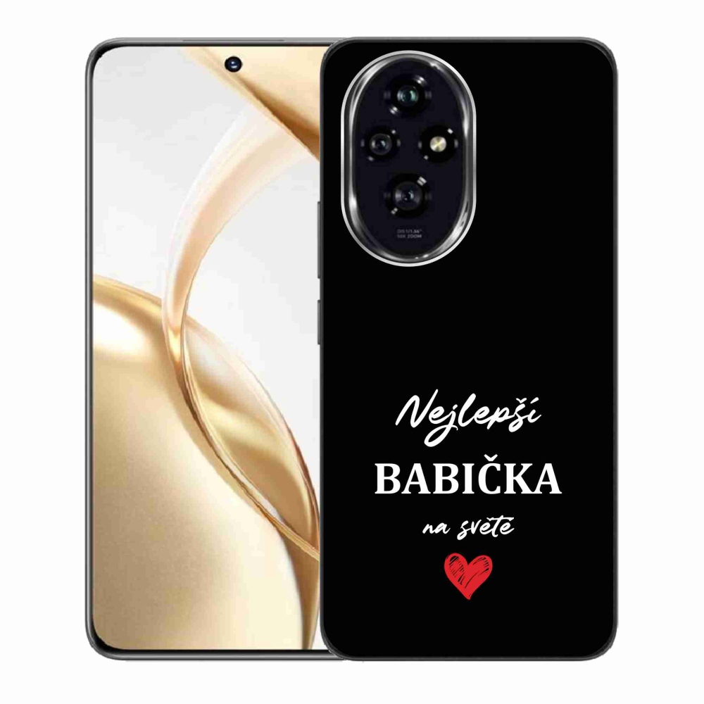 Gélový kryt mmCase na Honor 200 5G - najlepšia babička 1 čierne pozadie