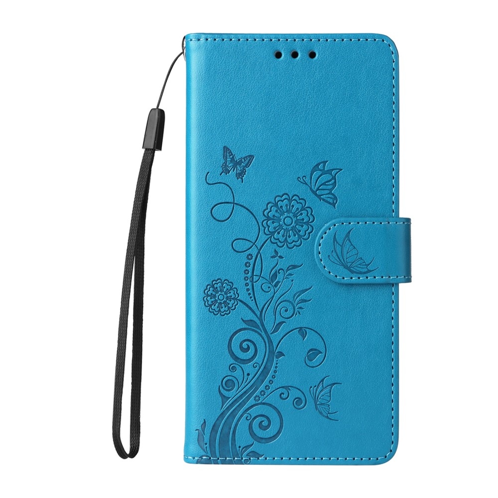 Flowery knižkové púzdro na Xiaomi Redmi A5 (173.45x79.35x8.45mm) - modré