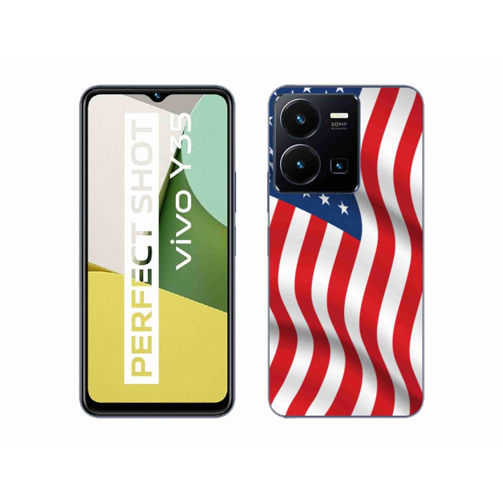 Gélový kryt mmCase na mobil Vivo Y35 - USA vlajka