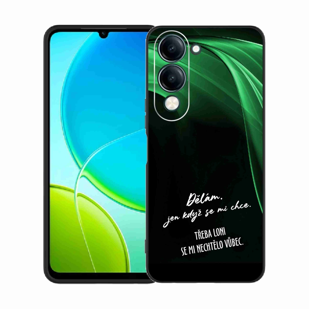 Gélový kryt mmCase na Vivo Y29s 5G - vtipný text 12 čierne pozadie