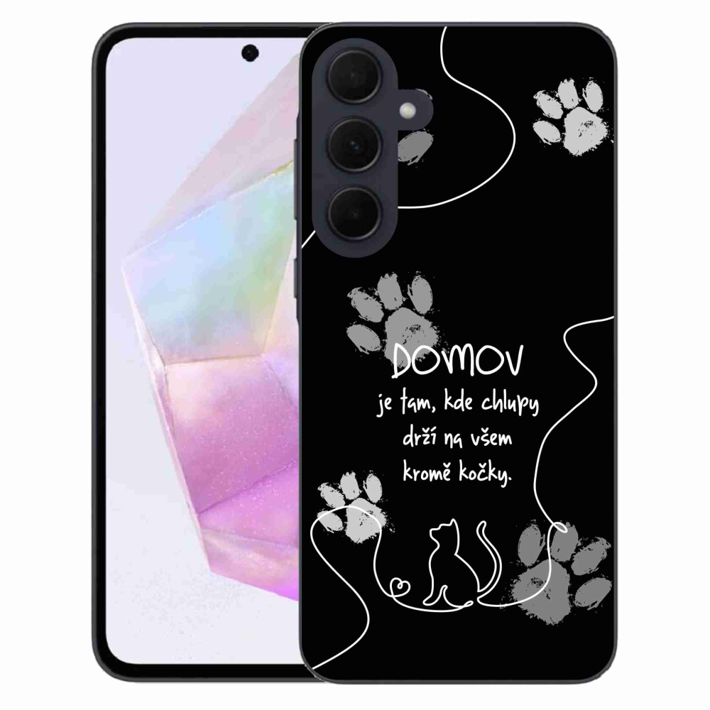 Gélový kryt mmCase na Samsung Galaxy A35 5G - mačacie motív čierne pozadie