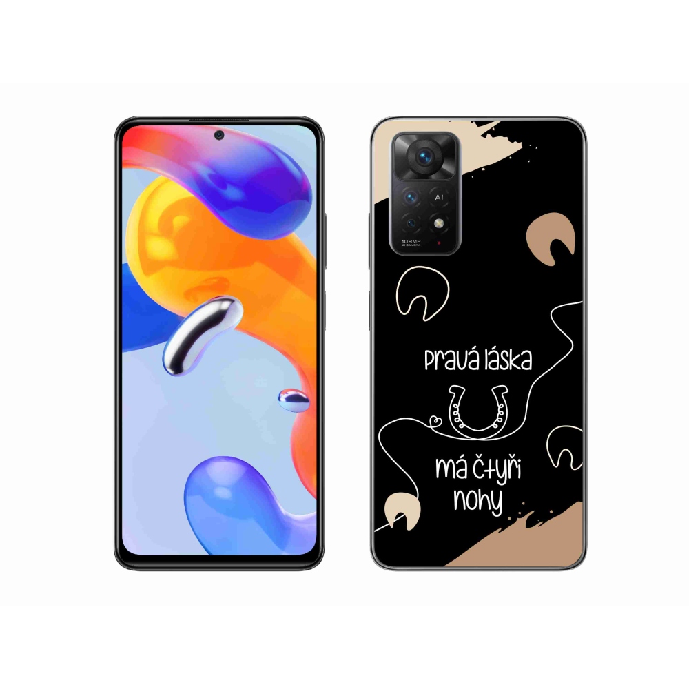 Gélový kryt mmCase na Xiaomi Redmi Note 11 Pro 4G/5G - konský motív čierne pozadie