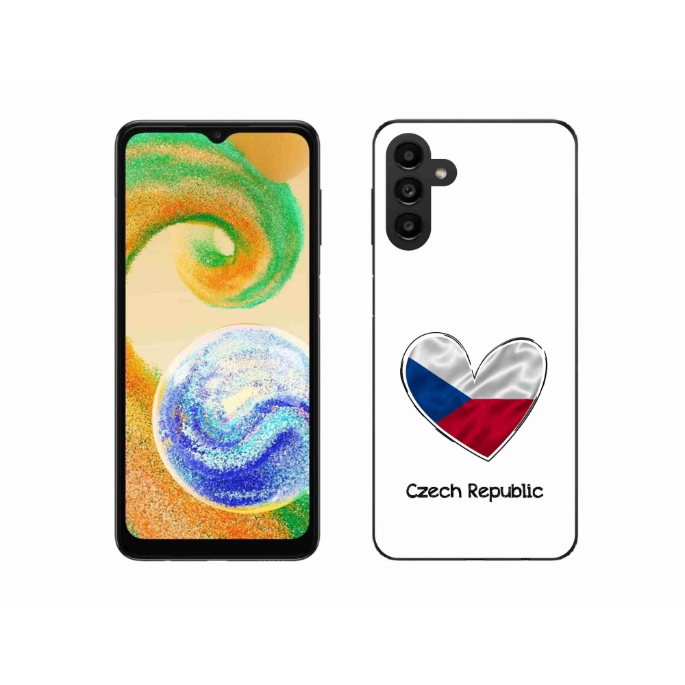 Gélový kryt mmCase na Samsung Galaxy A04s (164.7x76.7x9.1mm) - vlajka srdca biele pozadie