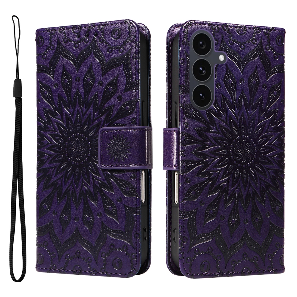 Sunflower knižkové púzdro na Samsung Galaxy S25 FE - fialové