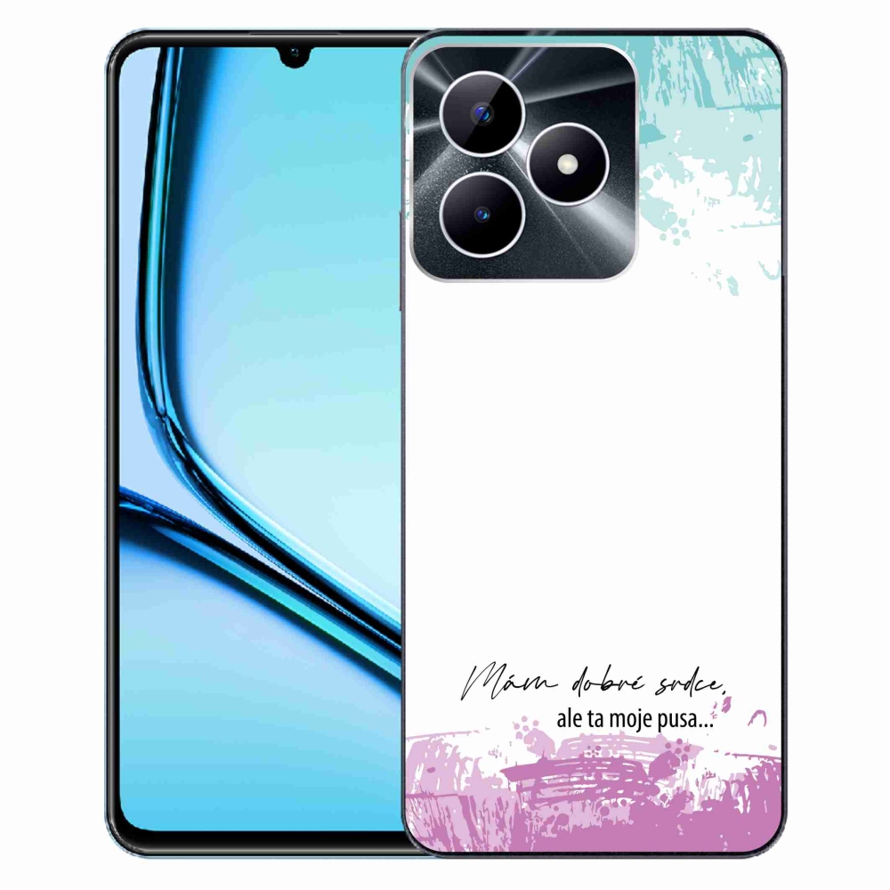 Gélový kryt mmCase na Realme Note 50 - vtipný text 3 biele pozadie