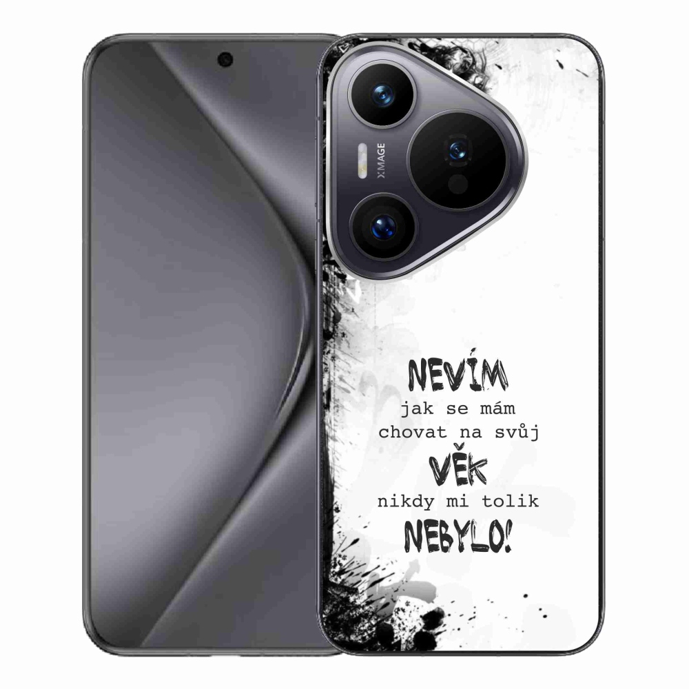 Gélový kryt mmCase na Huawei Pura 70 Pro - vtipný text 14 biele pozadie