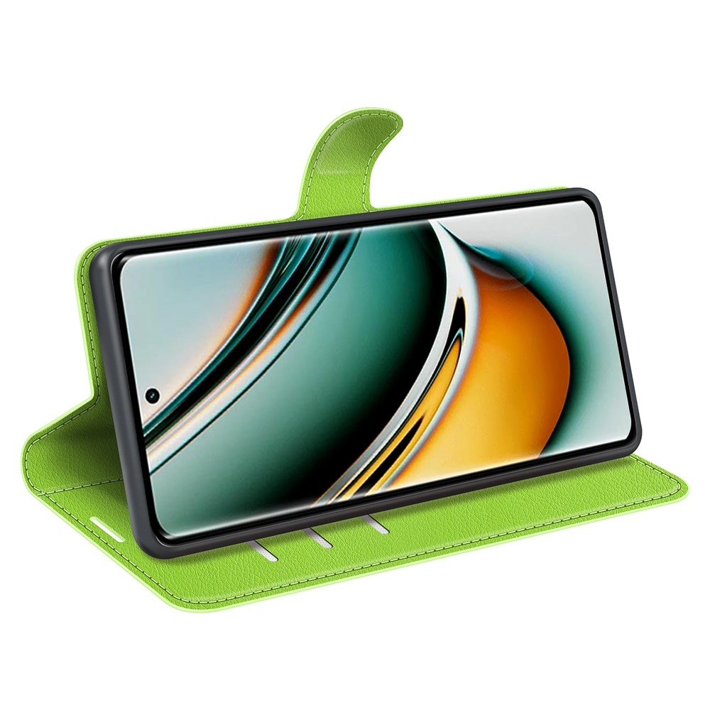 Litchi knižkové púzdro na Realme 11 Pro 5G/11 Pro+ 5G - zelené