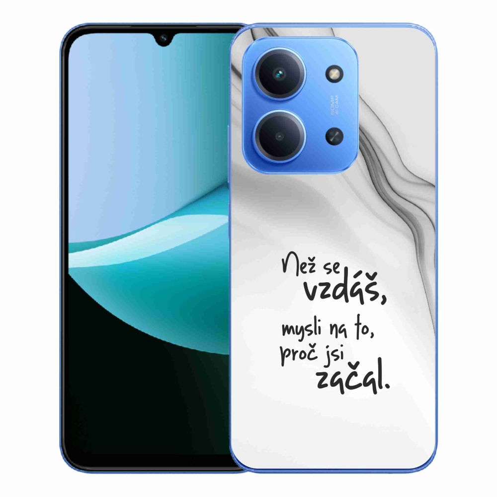 Gélový kryt mmCase na Xiaomi Redmi 15C 4G/5G (173mm) - citát 2 biele pozadie
