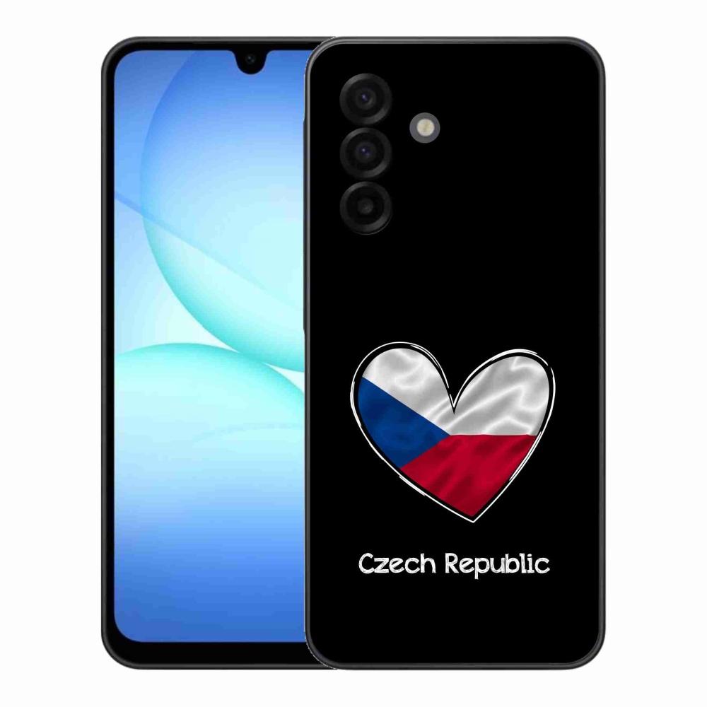 Gélový kryt mmCase na Samsung Galaxy A17 4G/5G - vlajka srdca čierne pozadie