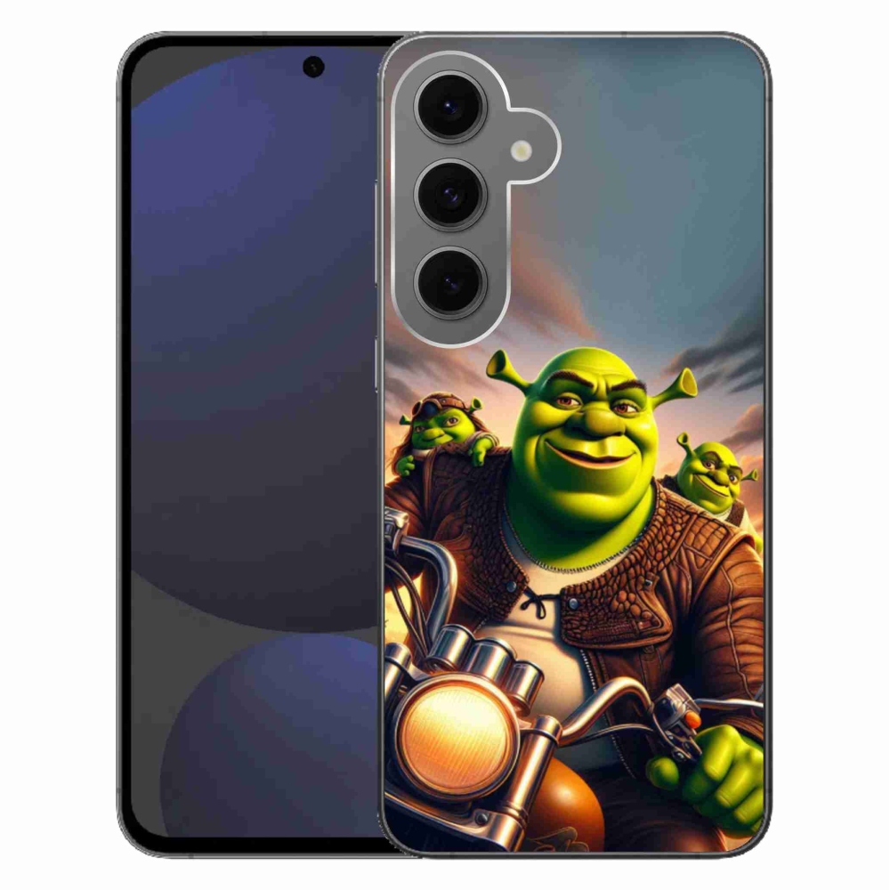 Gélový kryt mmCase na Samsung Galaxy S24 FE - shrek na motorke