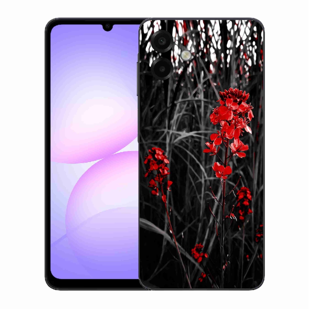 Gélový kryt mmCase na Samsung Galaxy A07 4G - červená rastlina