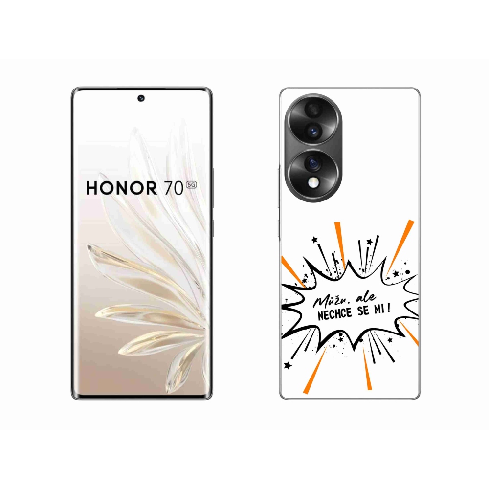 Gélový kryt mmCase na Honor 70 - vtipný text 11 biele pozadie