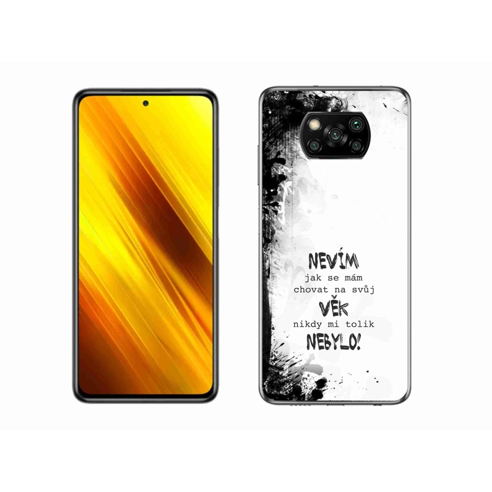 Gélový kryt mmCase na Xiaomi Poco X3 Pro - vtipný text 14 biele pozadie