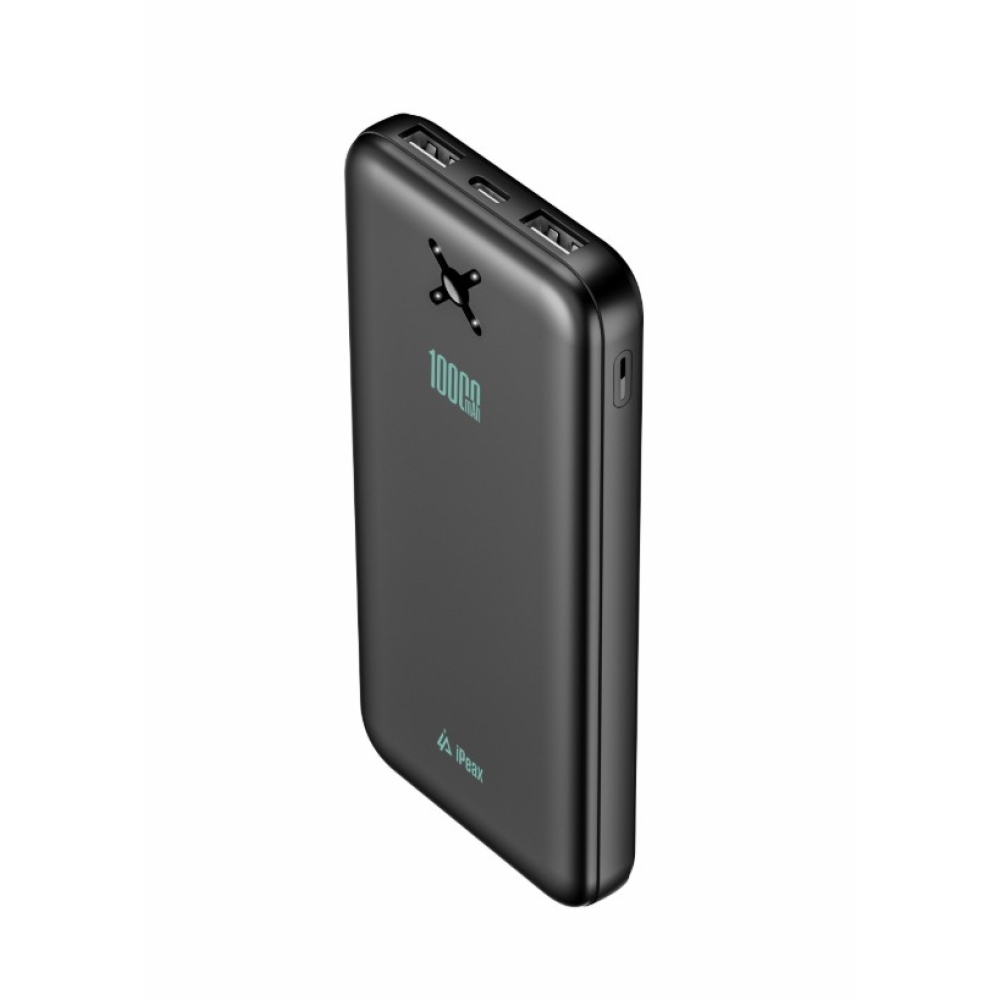 iPEAX Powerbanka 10 000 mAh 10,5W, 2xUSB-A - čierna