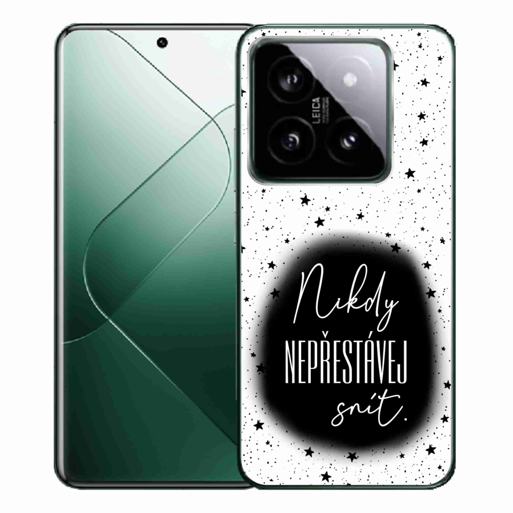 Gélový kryt mmCase na Xiaomi 14 Pro - citát 1 čiernobiele pozadie