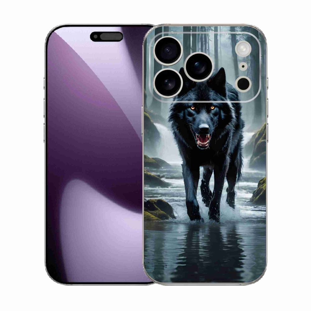 Gélový kryt mmCase na iPhone 17 Pro - čierny vlk