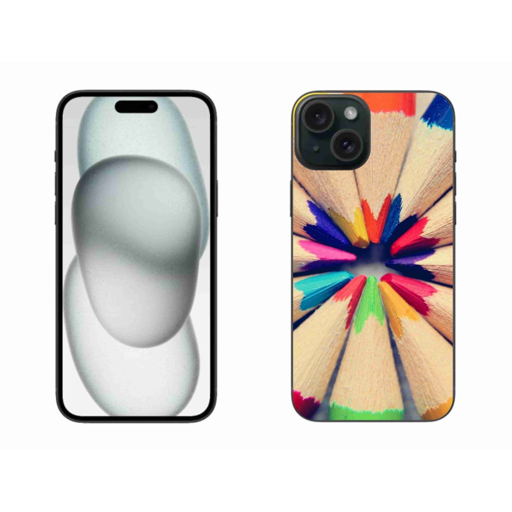 Gélový kryt mmCase na iPhone 15 Plus - pastelky