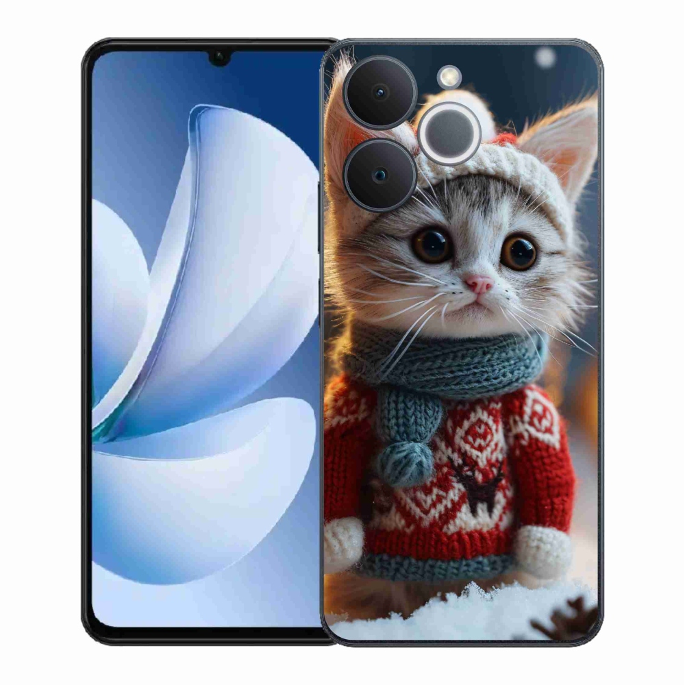 Gélový kryt mmCase na Realme Note 70T - mačiatko vo svetri