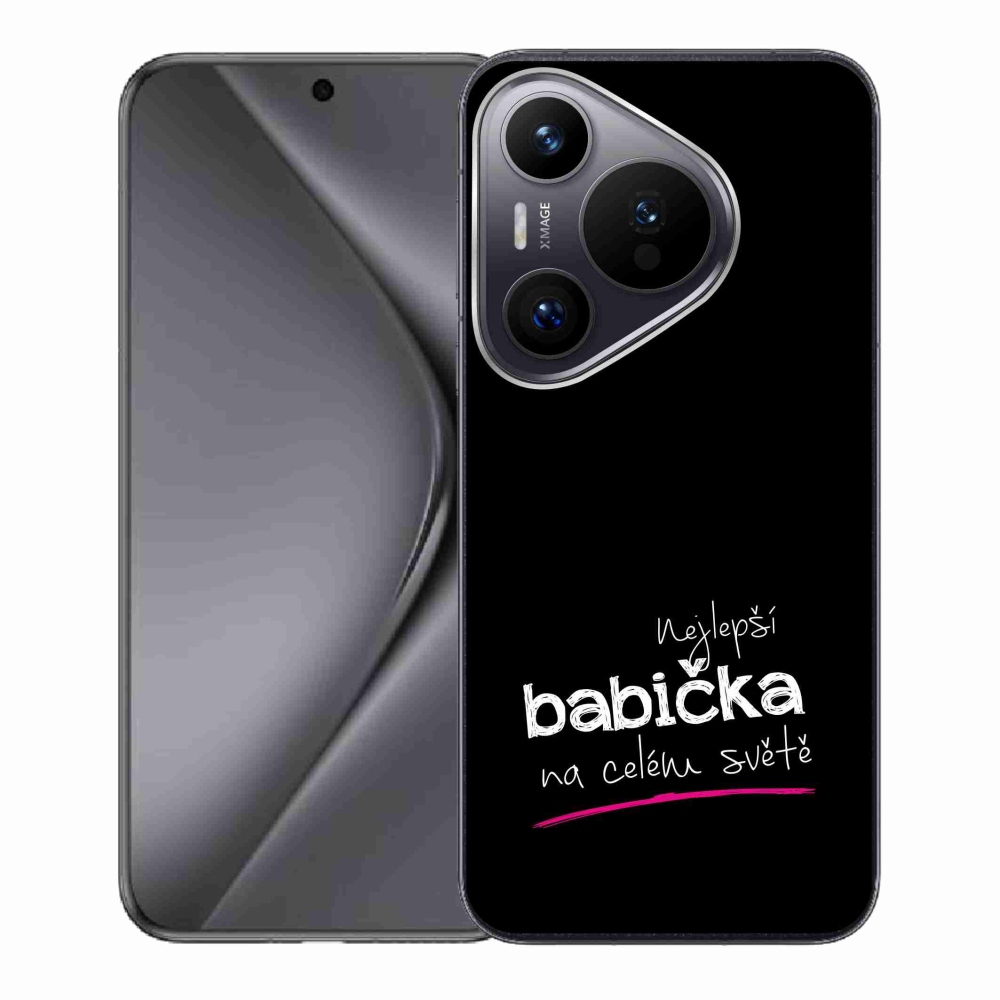 Gélový kryt mmCase na Huawei Pura 70 - najlepšia babička 4 čierne pozadie