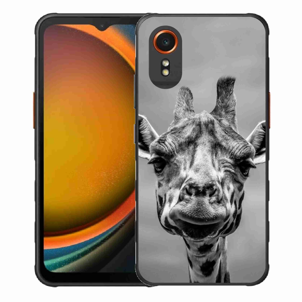 Gélový kryt mmCase na Samsung Galaxy Xcover 7 - čiernobiela žirafa