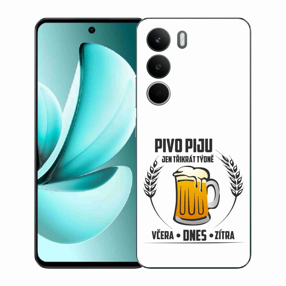 Gélový kryt mmCase na Realme C71 - pivný motív biele pozadie